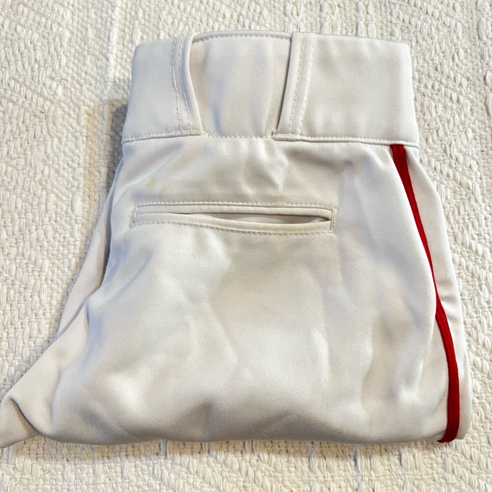 Mizuno White with Red Stripes Softball Women's Pants S